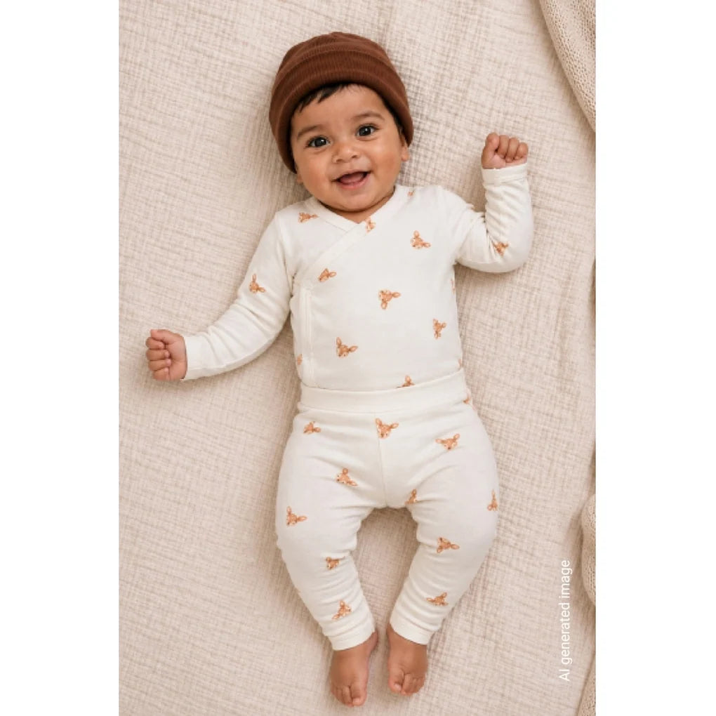 The New Siblings TNSBYeer Longsleeve Wrap Body Gardenia aop