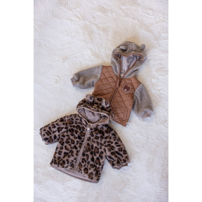 Feetje Teddy jasje met capuchon - Better Together Taupe