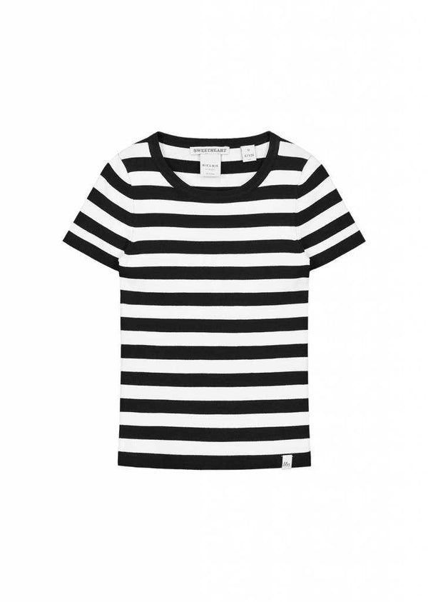 Nik&nik jolie top ss Black/offwhite