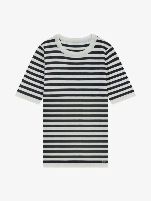 Nik&nik Jolie SS Stripe Pullover Black/off white