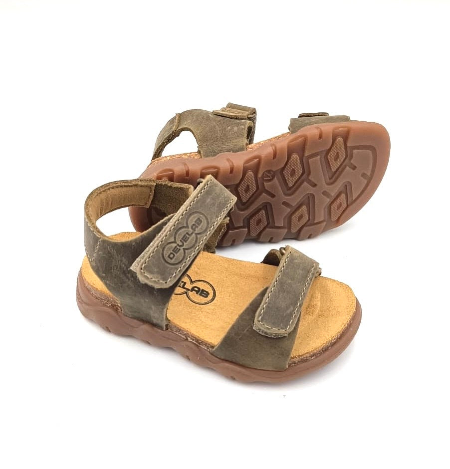 Develab Boys sandal Kaki brushed/washed