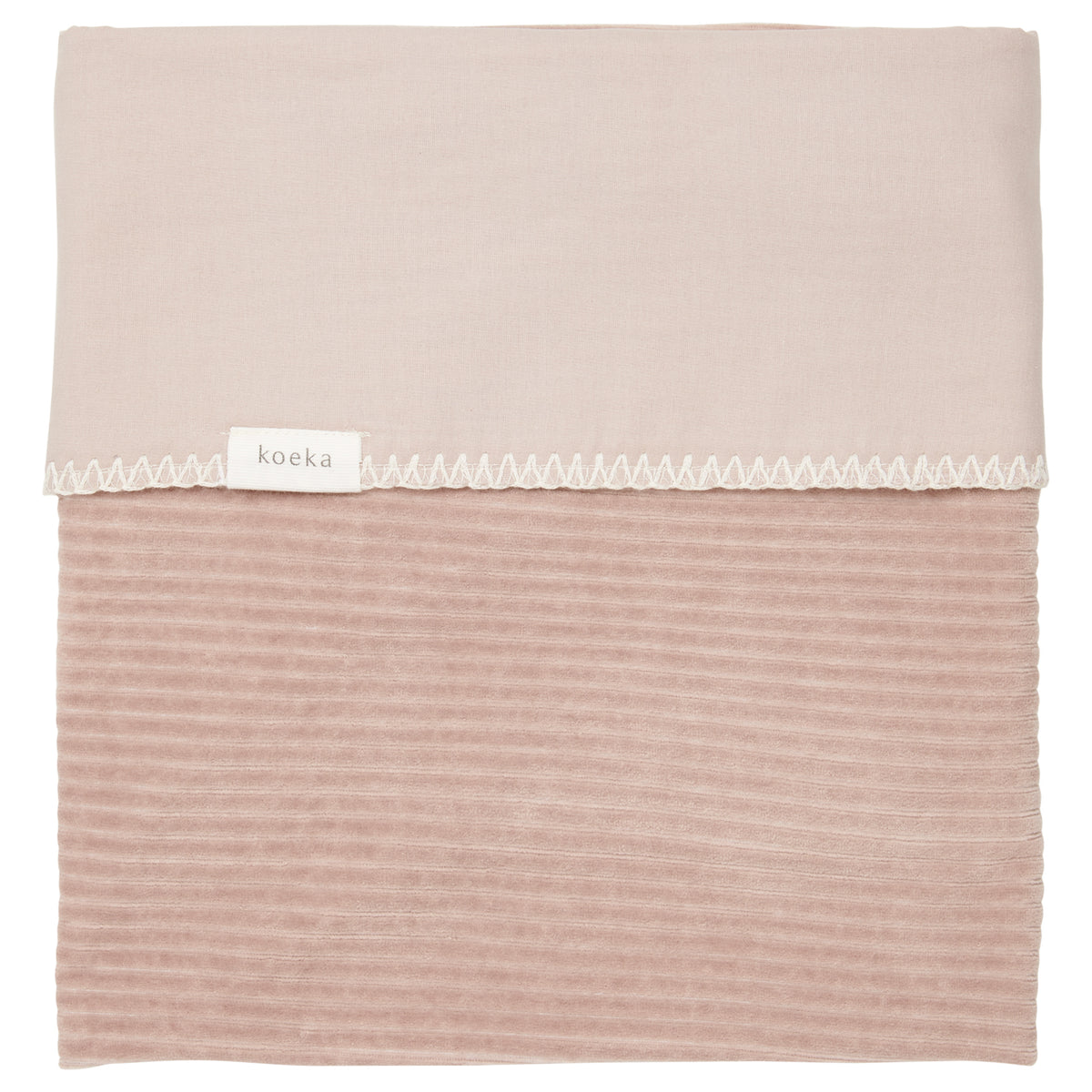 Koeka ledikantdeken flanel vik Grey pink