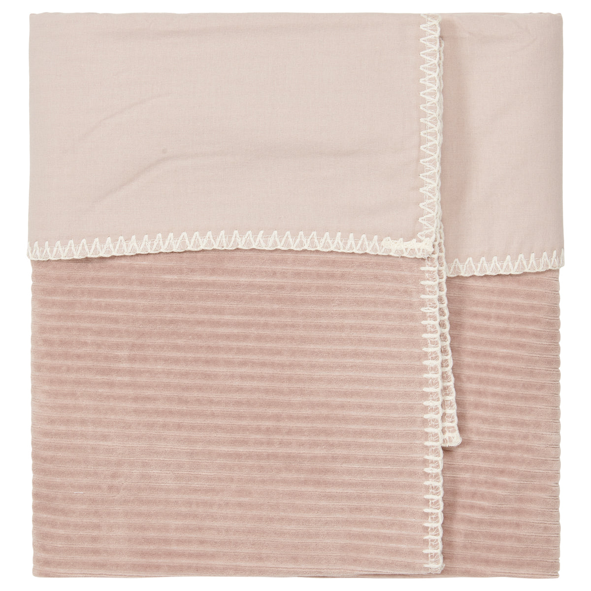Koeka ledikantdeken flanel vik Grey pink