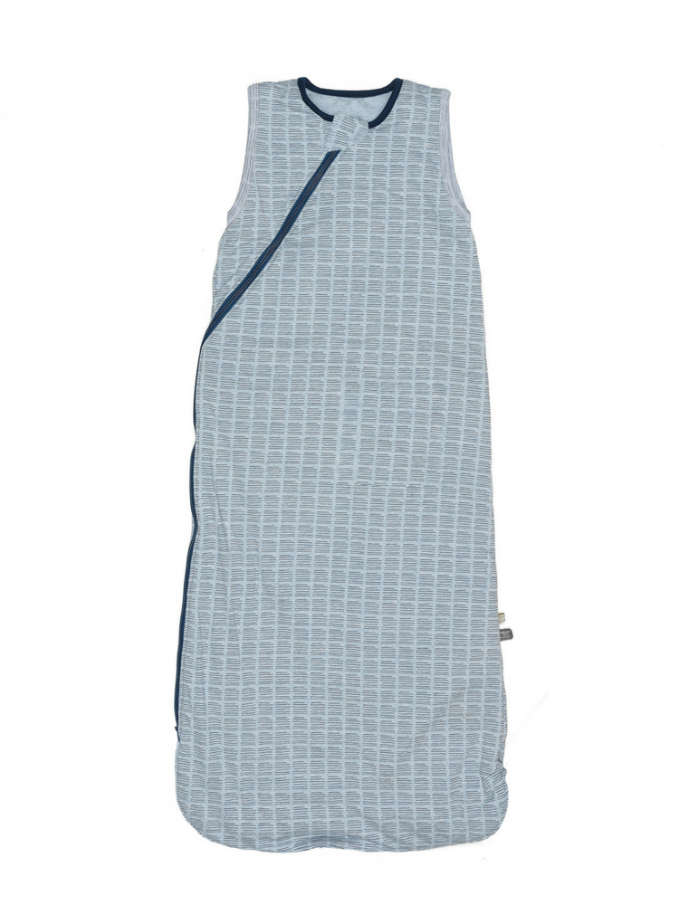 Snoozebaby sleepsuit sleeveless 9-24 Hand stripe indigo on blue melange