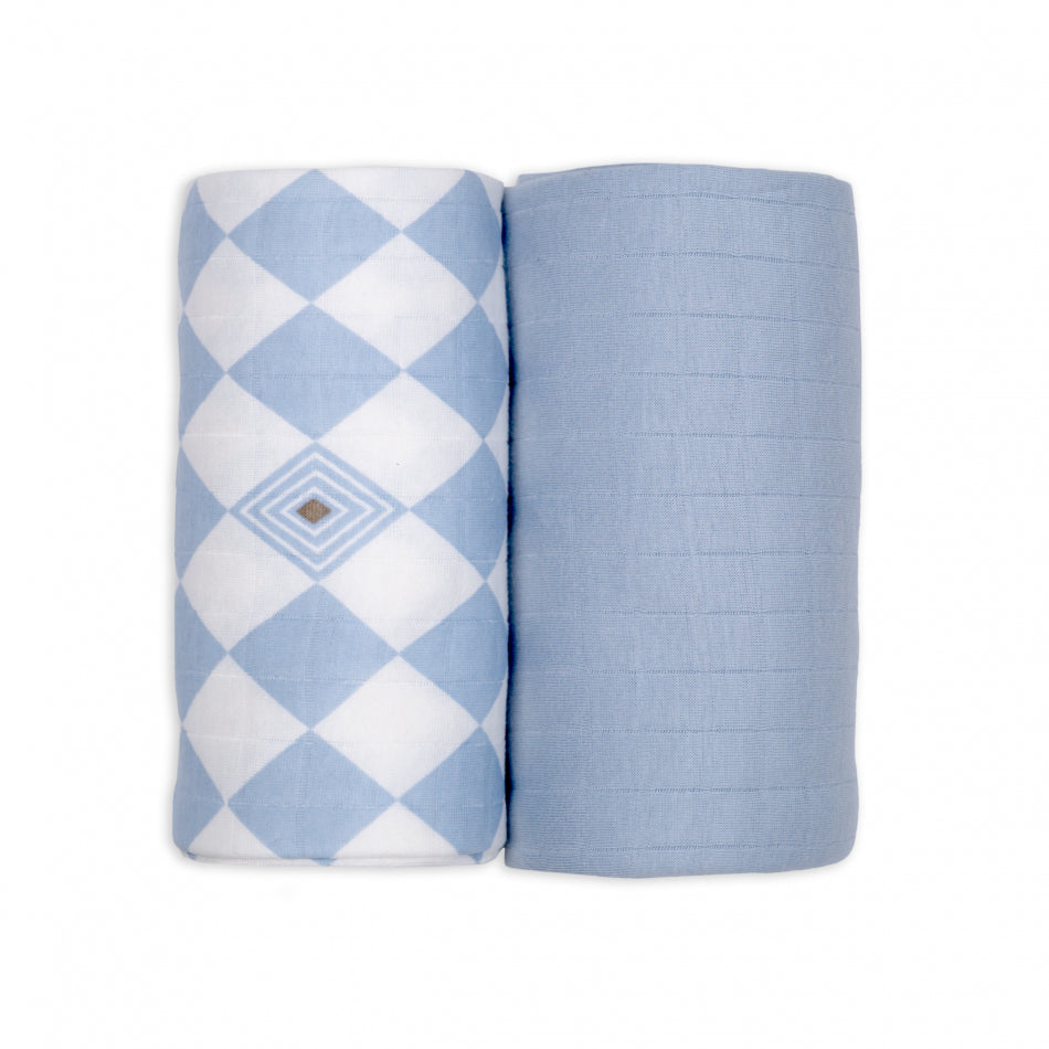 Lodger Swadller 2-pack Solid Matcha blue fogg