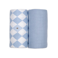 Lodger Swadller 2-pack Solid Matcha blue fogg