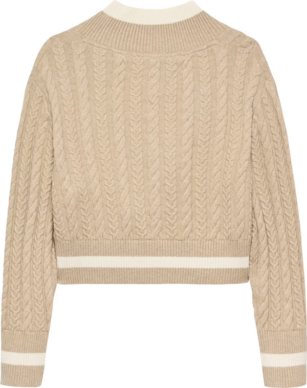 Crest cable cropped sweater