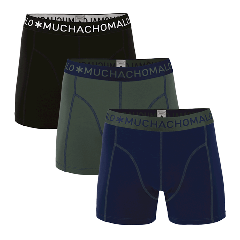 Muchachomalo 3-pack boys short Solid/Solid/Solid Deep-blue-black