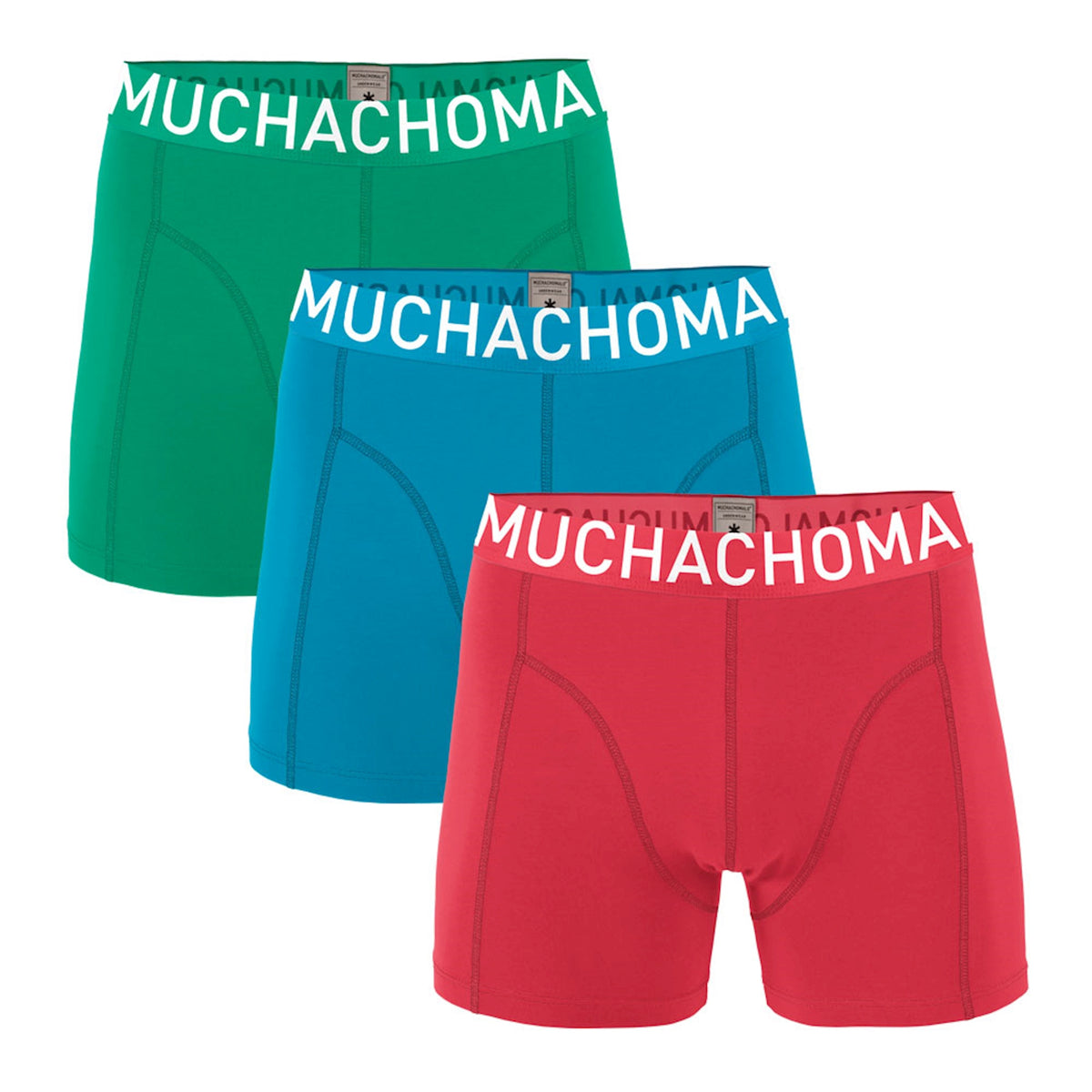Muchachomalo Boys 3-Pack Short Solid/Solid Soft-red-sky-blue-bright-green