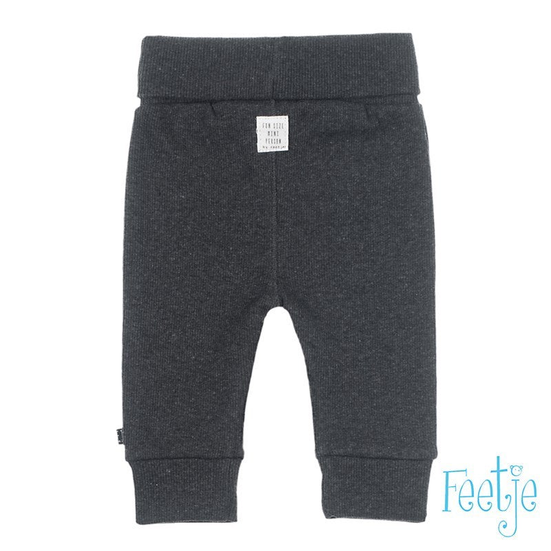 Feetje broek - mini person Antraciet melange
