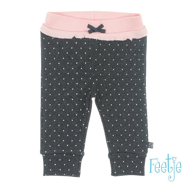 Feetje broek aop - dots Antraciet melange