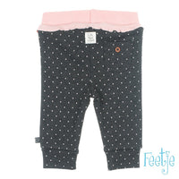 Feetje broek aop - dots Antraciet melange