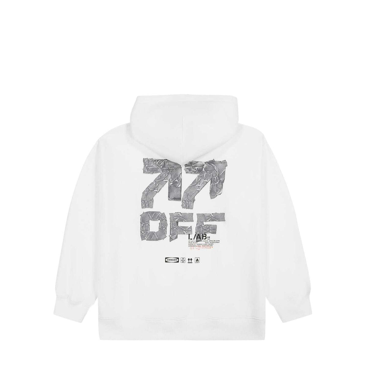 Lab Off-White Off Active Duct Tape Hoodie White