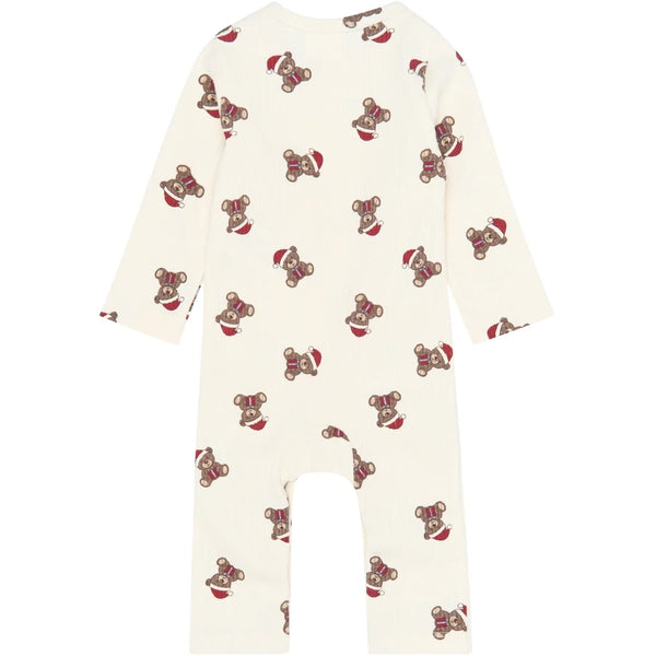 The New Siblings TNSBHoliday Teddy Longsleeve Rib Jumpsuit Gardenia aop