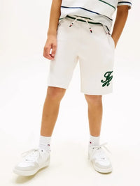 TH script graphic sweatshorts