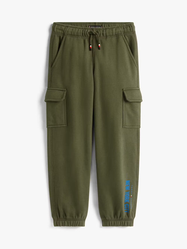NYC print cargo sweatpants