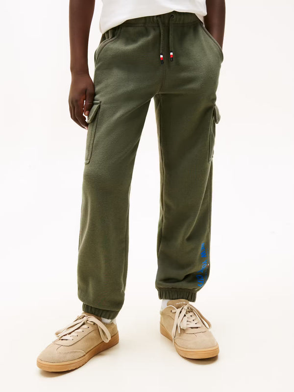 NYC print cargo sweatpants