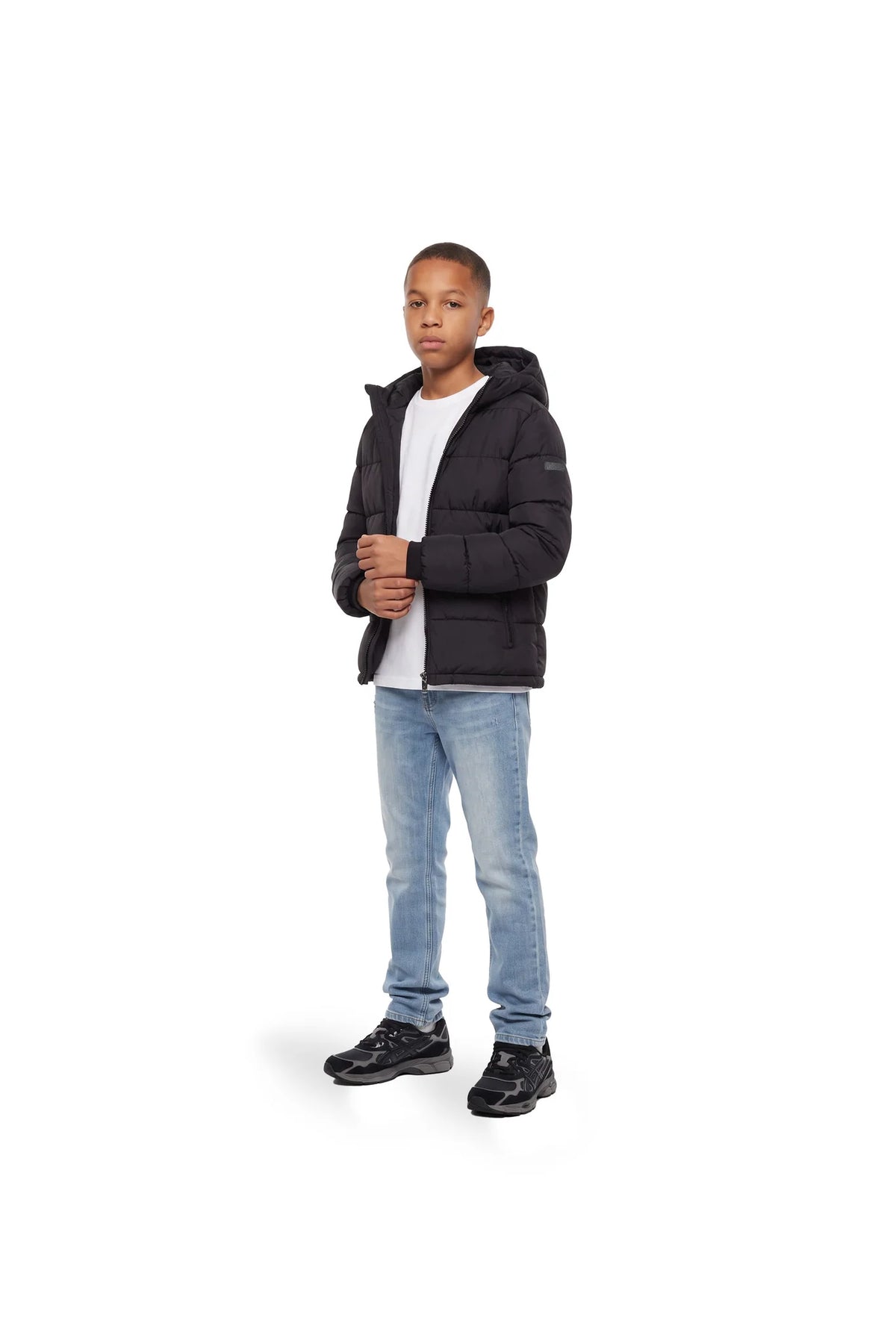 Malelions Hooded Puffer Jacket Black