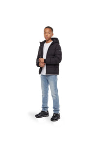 Malelions Hooded Puffer Jacket Black