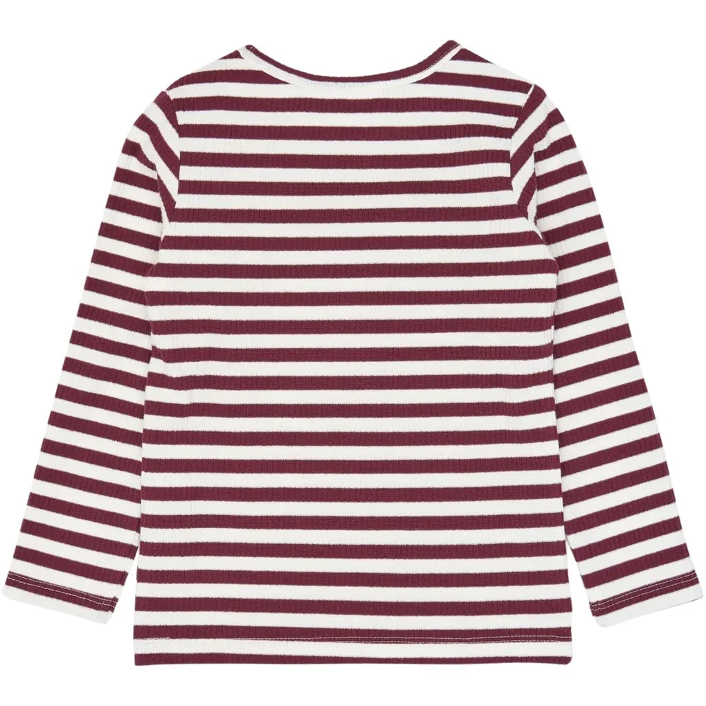 The New Siblings TNSTFro L_S Rib Tee Gardenia striped