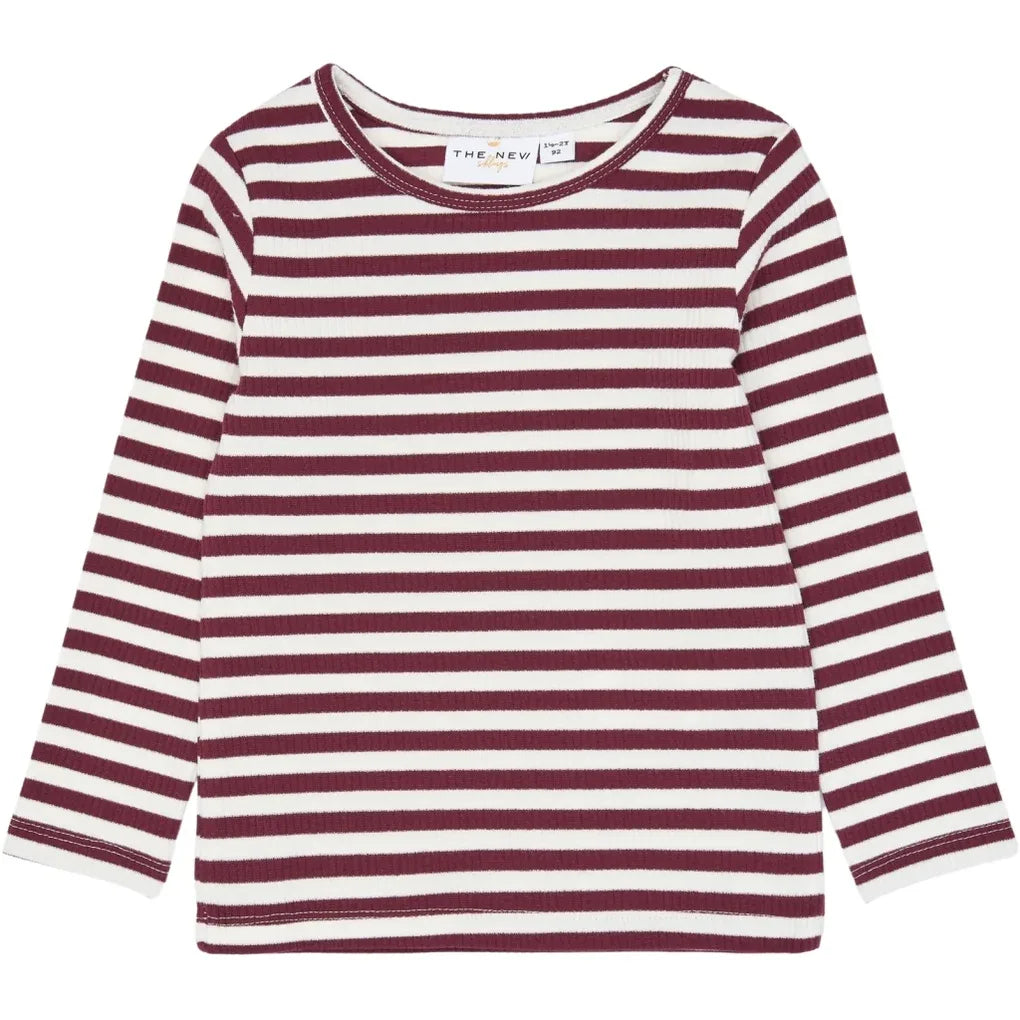 The New Siblings TNSTFro L_S Rib Tee Gardenia striped