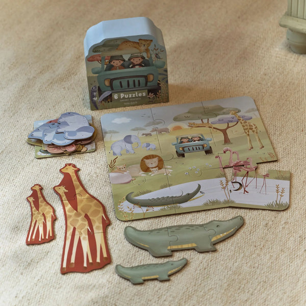 Little Dutch 6 Puzzels - Safari Friends FSC