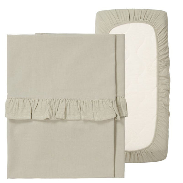 Wieglaken en hoeslaken set ruffle Faro