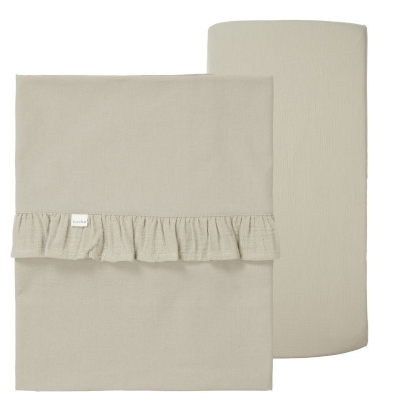 Wieglaken en hoeslaken set ruffle Faro