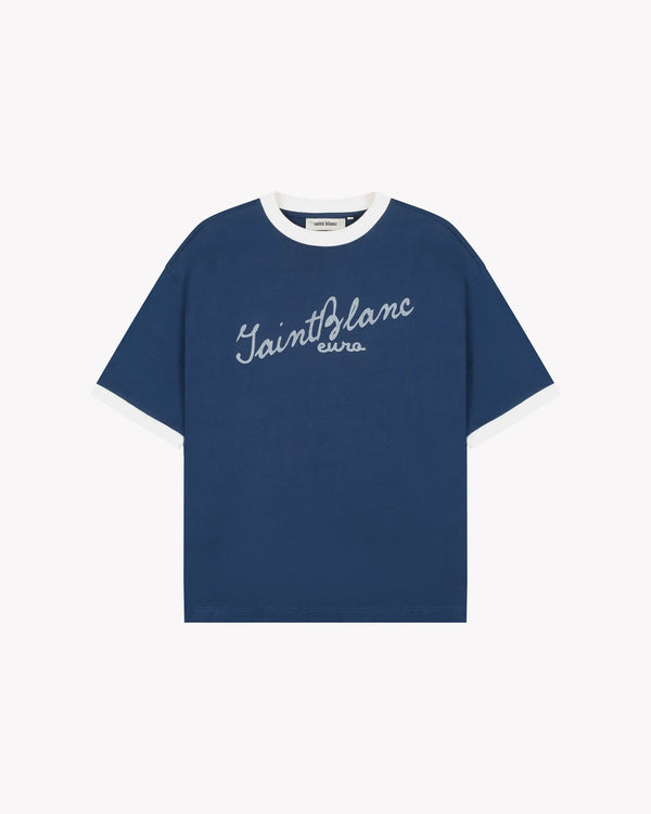 Saint Blanc Scribble Ringer Shirt Blue/white