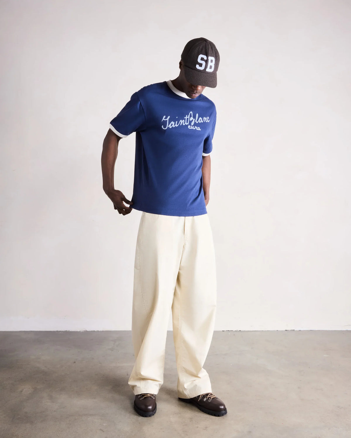 Saint Blanc Scribble Ringer Shirt Blue/white
