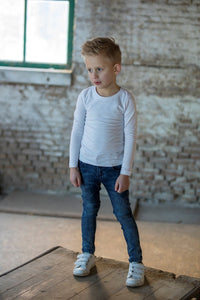 Sturdy blue denim power stretched slim fit Blue denim