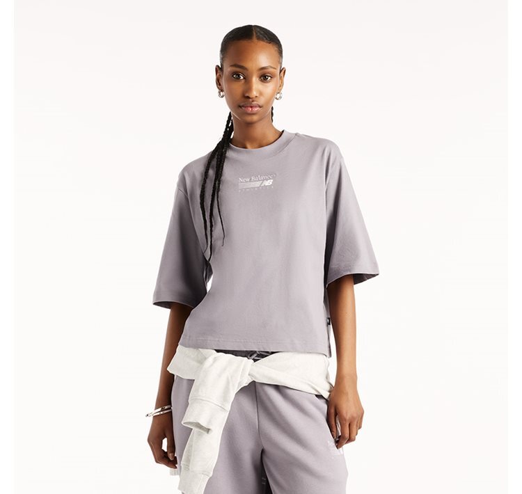 New Balance Trackside Relaxed T-Shirt Grey