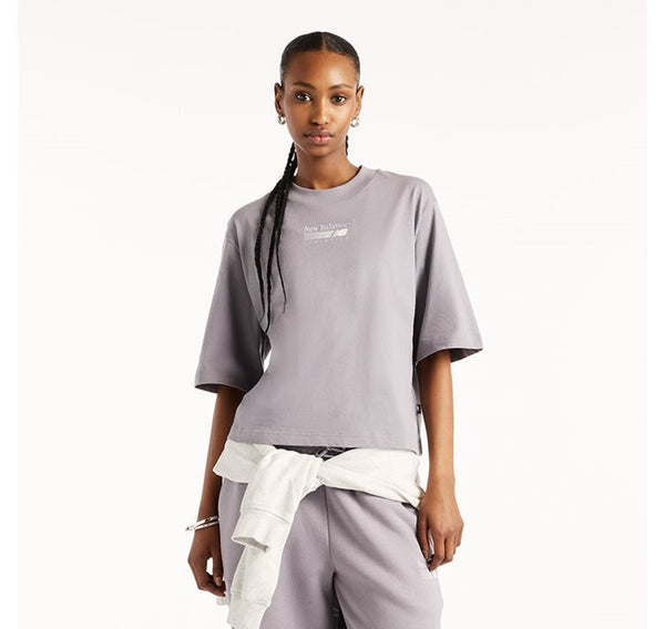New Balance Trackside Relaxed T-Shirt Grey
