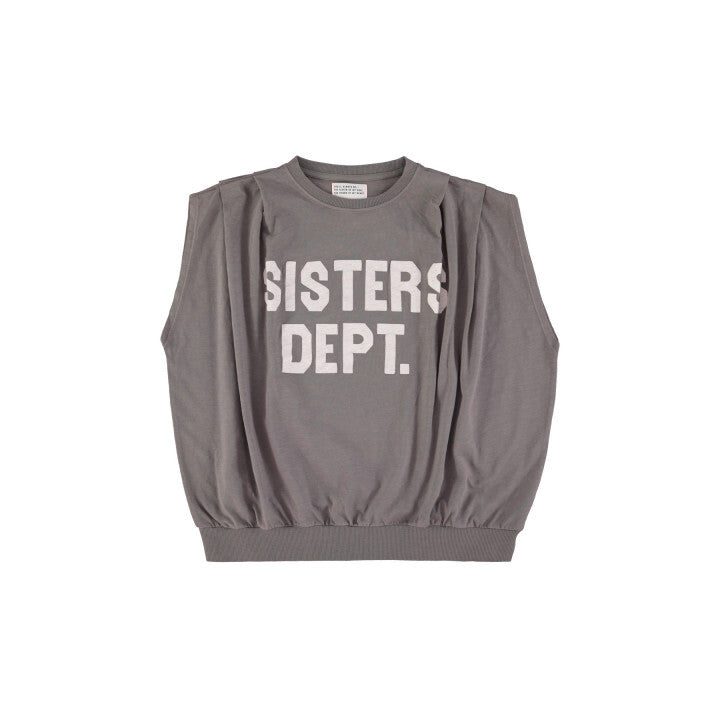 Sisters Department Fitted sleeveless t-shirt sisters dept print Grey