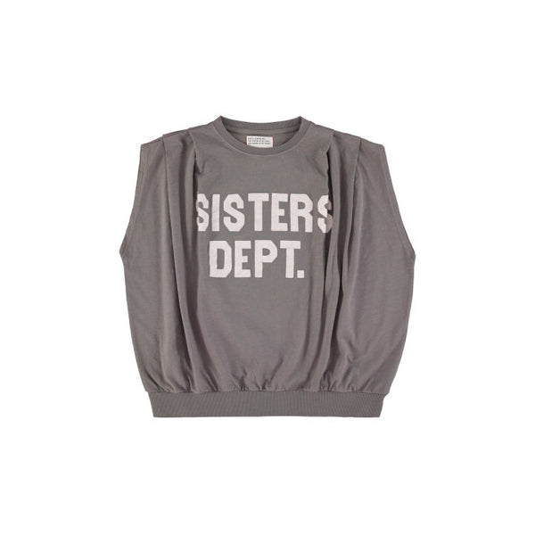 Sisters Department Fitted sleeveless t-shirt sisters dept print Grey