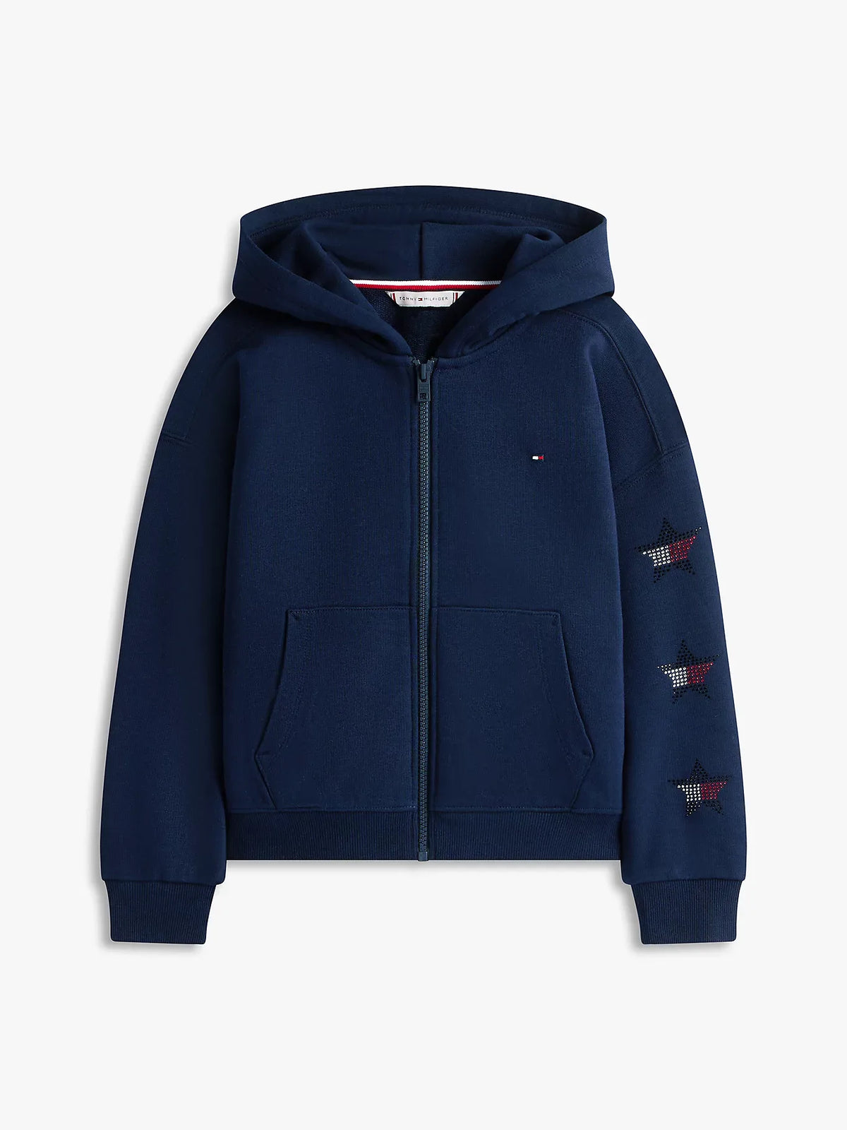 Tommy Star zip through hoodie Light grey heather