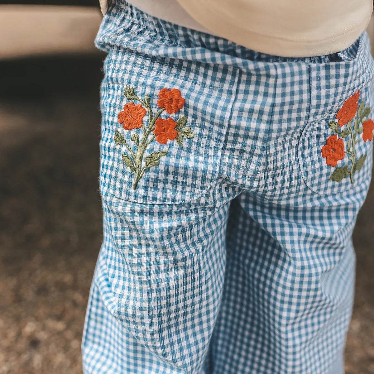 Yourwishes Vichy Blue | Wide Leg Pants Allure