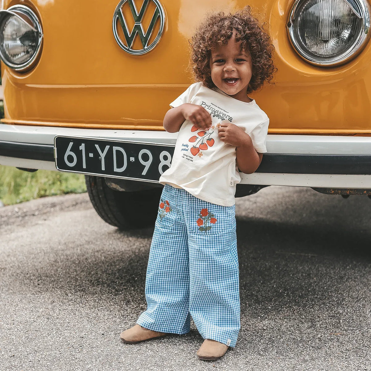 Yourwishes Vichy Blue | Wide Leg Pants Allure
