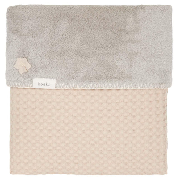 Koeka wiegdeken wafel/teddy oslo Sand/misty grey