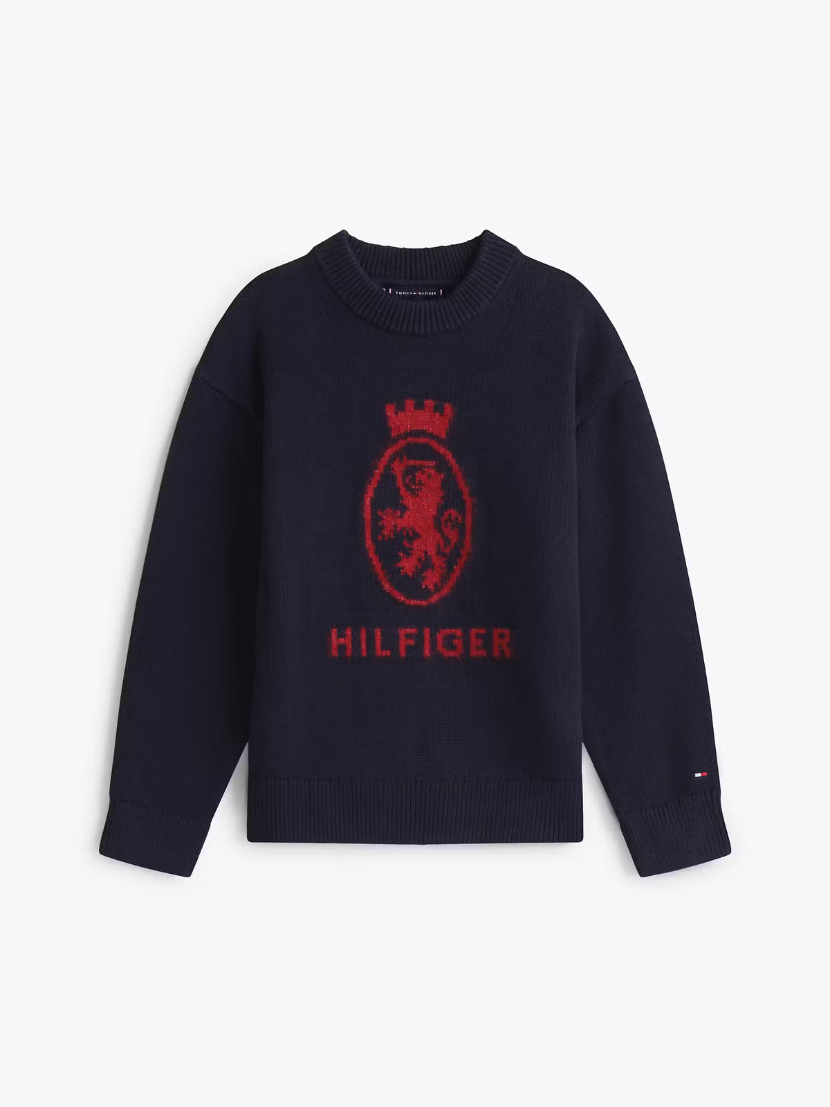 Wool crest crew neck sweater
