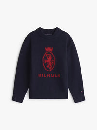 Wool crest crew neck sweater