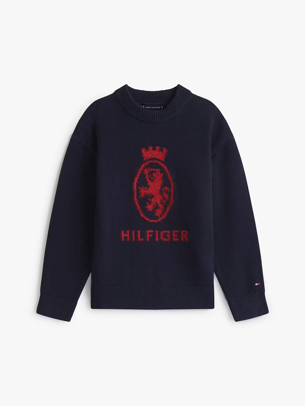 Wool crest crew neck sweater