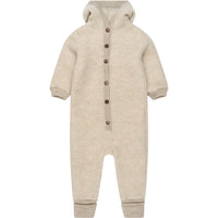 Mikk-line Wool Baby Suit w. Hood Melange offwhite