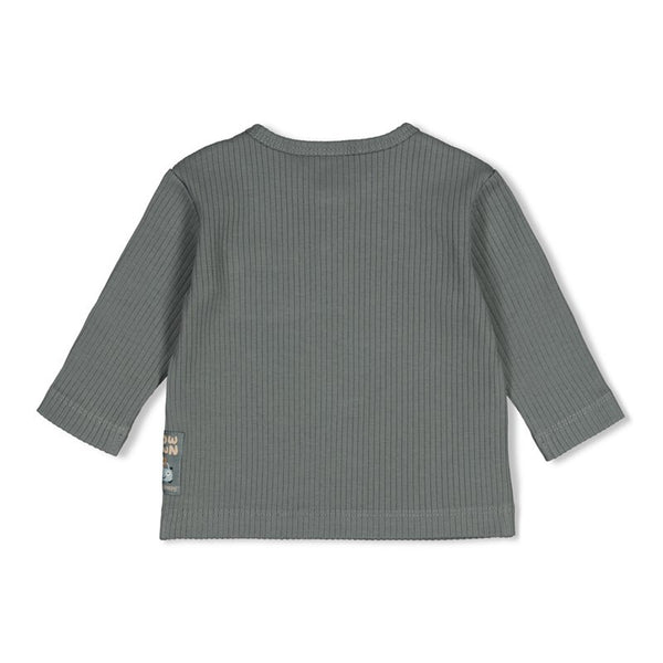 Feetje Longsleeve rib - Beep Beep Zeegroen