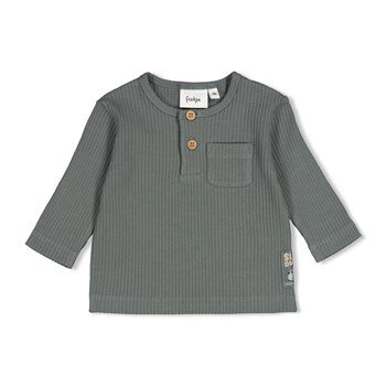 Feetje Longsleeve rib - Beep Beep Zeegroen